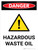 Danger: Hazardous Waste Oil Portrait with Graphic - Wall Sign