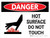 Danger: Hot Surface Do Not Touch Landscape with Graphic - Wall Sign