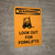 Warning: Look Out For Forklifts Portrait With Graphic - Wall Sign