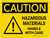 Caution: Hazardous Materials Handle With Care Landscape With Graphic - Wall Sign