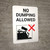 No Dumping Allowed Black and White Portrait with Graphic - Wall Sign