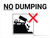 No Dumping Black and White Landscape with Icon - Wall Sign