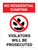No Residential Dumping Violators Will Be Prosecuted Portrait with Graphic - Wall Sign