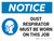Notice: Dust Area Respirator Must Be Worn Landscape with Graphic