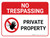 No Trespassing: Private Property Landscape with Graphic - Wall Sign