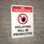 No Trespassing: Violators Will Be Prosecuted Portrait with Graphic - Wall Sign
