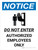 Notice: Do Not Enter Authorized Employees Only Portrait with Icon - Wall Sign