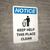 Notice: Help Keep This Place Clean Portrait with Trash Icon - Wall Sign