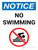 Notice: No Swimming Portrait with Icon - Wall Sign