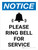 Notice: Please Ring Bell For Service Portrait with Icon - Wall Sign