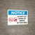 Notice: Do Not Eat Drink Or Smoke In this Area Landscape with Icon - Wall Sign