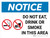 Notice: Do Not Eat Drink Or Smoke In this Area Landscape with Icon - Wall Sign