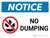 Notice: No Dumping Landscape with Icon - Wall Sign