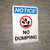 Notice: No Dumping Portrait with Icon - Wall Sign