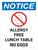 Notice: Allergy Free Lunch Table Portrait with Icon - Wall Sign