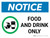 Notice: Food And Drink Only Landscape with Icon - Wall Sign