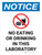 Notice: No Eating Drinking In Laboratory Portrait with Icon - Wall Sign