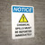 Notice: Chemical Spills Must be Reported Immediately Portrait with Icon - Wall Sign
