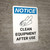 Notice: Clean Equipment After Use Portrait with Icon - Wall Sign
