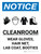 Notice: Cleanroom Wear Gloves Hair Net Portrait with Icon - Wall Sign