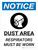 Notice: Dust Area Respirators Must be Worn Portrait with Icon - Wall Sign