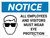 Notice: Employees and Visitors Must Wear Eye Protection Landscape with Icon - Wall Sign