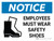 Notice: Employees Must Wear Safety Shoes Landscape with Icon - Wall Sign