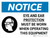 Notice: Eye and Ear Protection Must be Worn When Operating This Equipment Landscape with Icon - Wall Sign