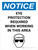 Notice: Eye Protection Required While Working in Area Portrait with Icon - Wall Sign