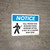 Notice: Fall Protection Required When Working Within Roof Edge Area Landscape with Icon - Wall Sign