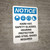 Notice: Hard Hat Safety Glasses Hearing Protection Steel Toe Shoes Required Portrait with Icon - Wall Sign
