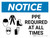 Notice: PPE Required At All Times Landscape with Icon - Wall Sign