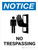 Notice: No Trespassing Portrait with Icon - Wall Sign