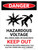 Danger: Hazardous Voltage Inside Can Shock, Burn, Or Cause Death Billingual Portrait - Wall Sign