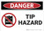 Danger: Tip Hazard - Wall Sign