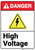 Danger: High Voltage ANSI - Wall Sign