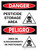 Danger: Pesticide Storage Area Bilingual Spanish Portrait - Wall Sign