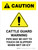 Caution: Cattle Guard Warning Pipe May Be Hot To Portrait - Wall Sign