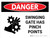 Danger: Swinging Gate Has Pinch Points Landscape - Wall Sign