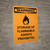 Warning: Storage Flammable Agents Prohibited Portrait With Icon - Wall Sign