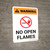 Warning: No Open Flames Portrait With Icon - Wall Sign