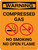 Warning: Compressed Gas No Smoking Open Flame Portrait With Icon - Wall Sign