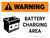 Warning: Battery Charging Area Landscape With Icon - Wall Sign