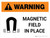 Warning: Magnetic Field In Place Landscape With Icon - Wall Sign