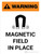 Warning: Magnetic Field In Place Portrait With Icon - Wall Sign