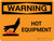 Warning: Hot Equipment Landscape With Icon - Wall Sign