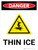 Danger: Thin Ice Portrait With Icon - Wall Sign