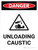 Danger: Unloading Caustic Portrait With Icon - Wall Sign