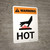 Warning: Hot Portrait White With Hot Surface Icon - Wall Sign
