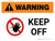 Warning: Keep Off Landscape White With Icon - Wall Sign